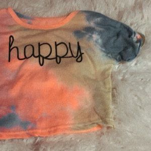 “happy” crop top tee